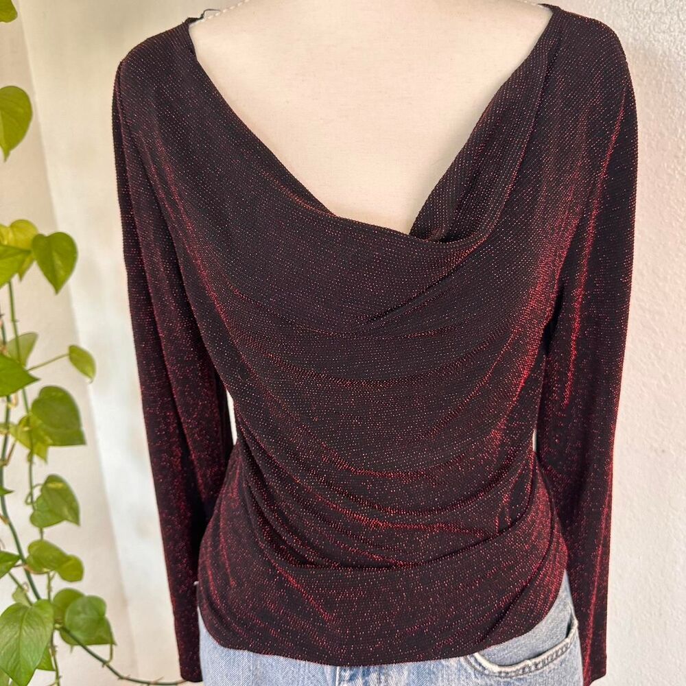 Xscape Women's Burgundy and Red Blouse